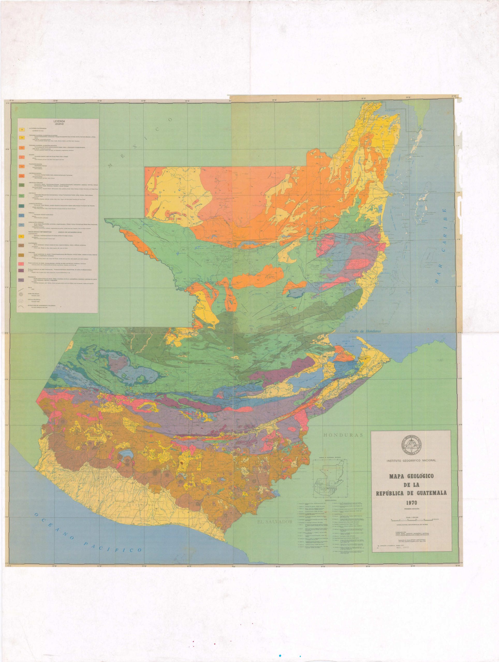 Mapa Geológico de la República de Guatemala, 1970  